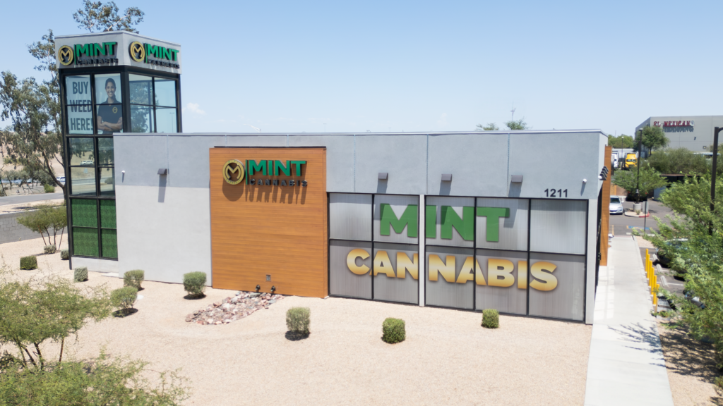 The Mint Cannabis dispensary located on 75th Ave, Phoenix, AZ.